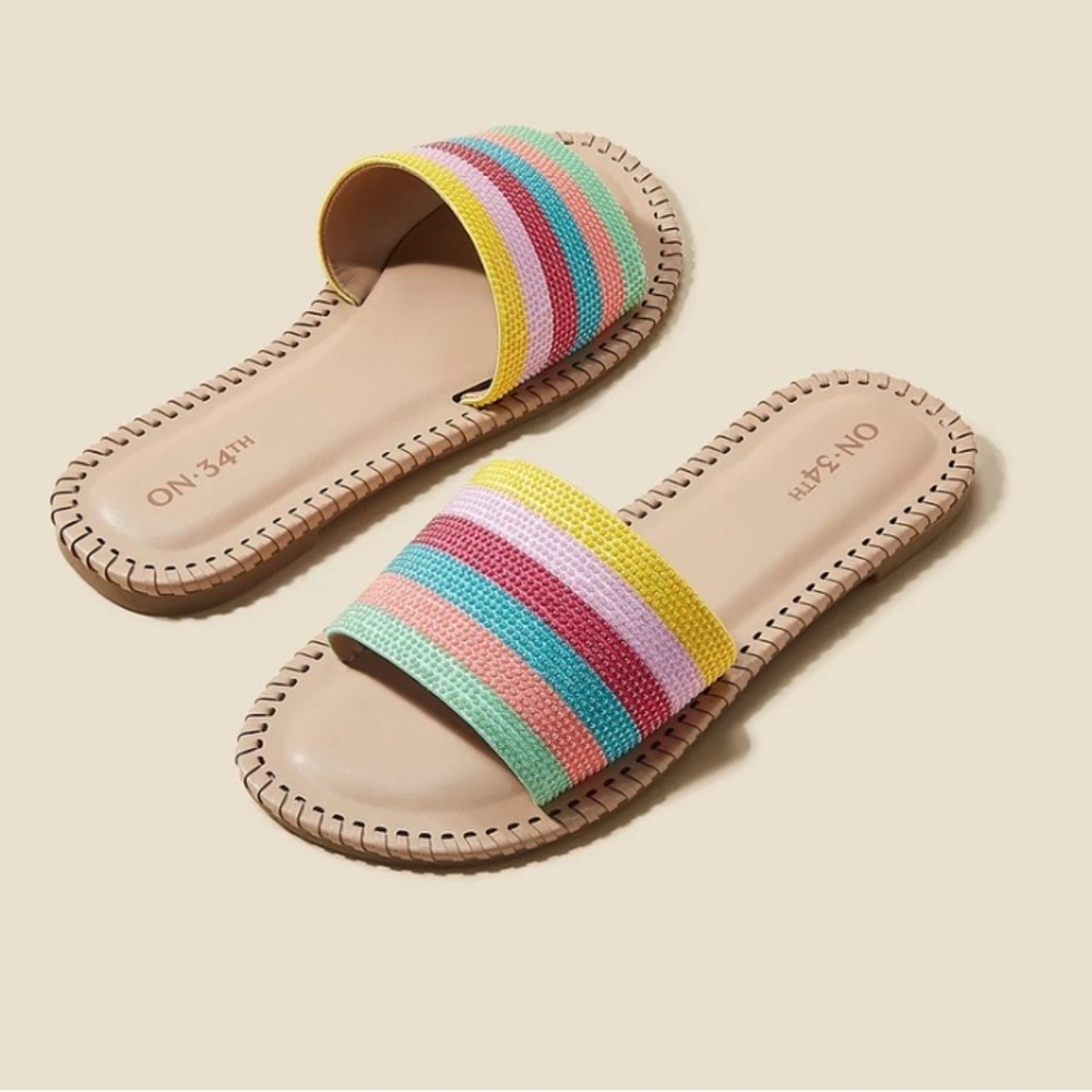 On 34th Women's Mavise Beaded Flat Sandals, created for Macy’s - Multicolor